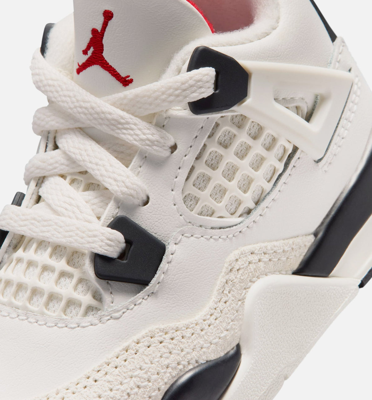 Air Jordan 4 Retro Flight Club Infant & Toddler Lifestyle Shoes - Sail/Black/University Red