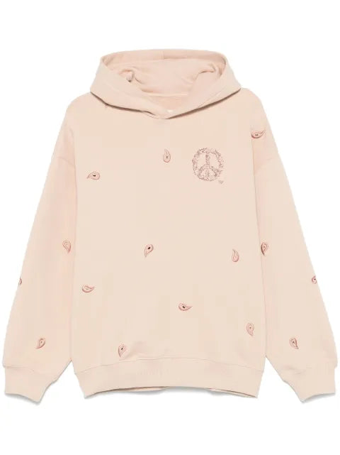 Emporio Armani peace sign-embroidered hoodie