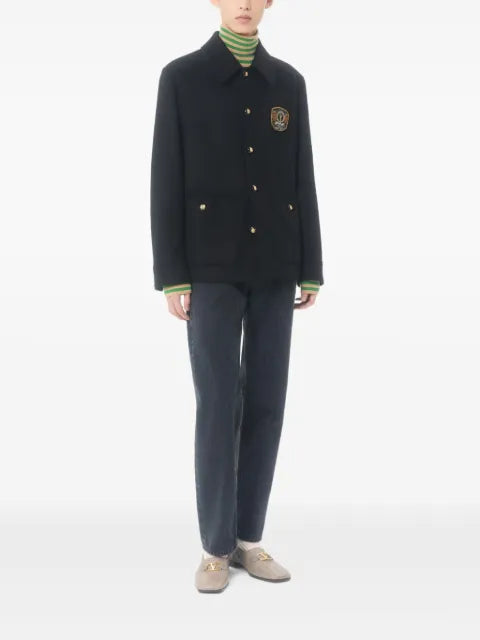 Valentino Garavani embroidered patch-pocket shirt jacket