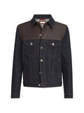 Brunello Cucinelli paneled no-fade denim four-pocket jacket