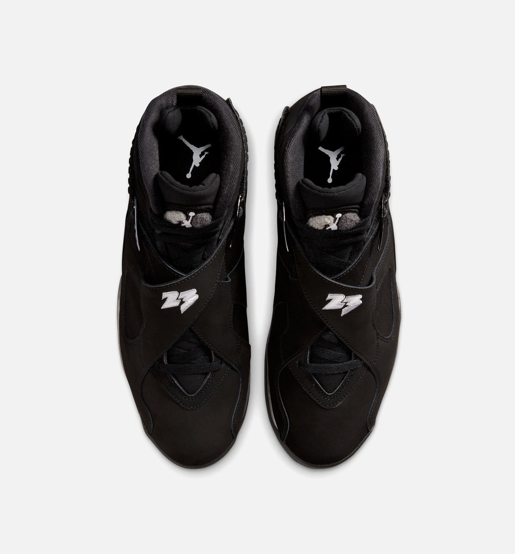 Air Jordan 8 Retro Chrome Black And Light Graphite Men's Lifestyle Shoes - Black/White/Light Graphite