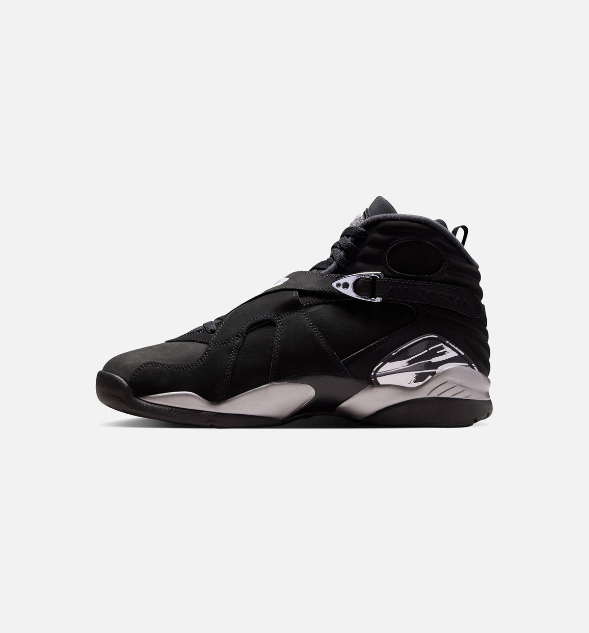 Air Jordan 8 Retro Chrome Black And Light Graphite Men's Lifestyle Shoes - Black/White/Light Graphite