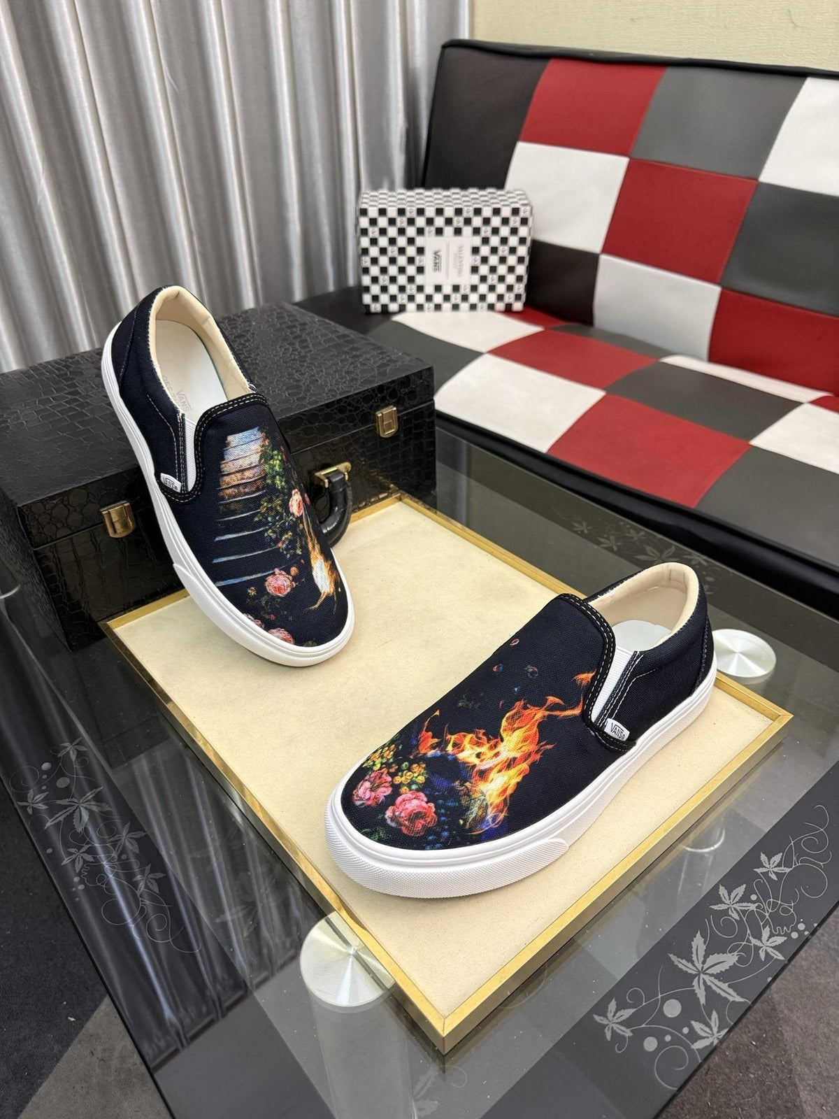 Vans Floral Flame Slip-On Shoes