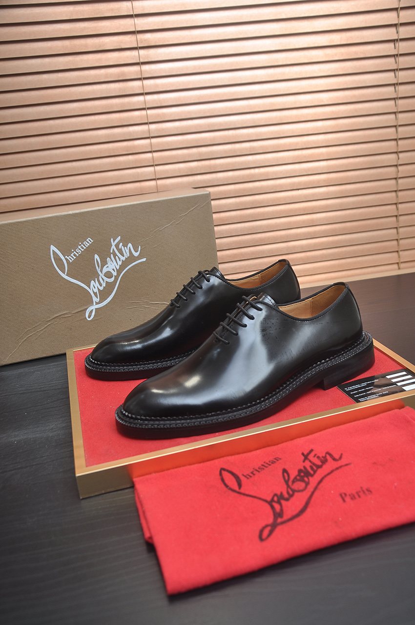 Christian Louboutin Black Lace-Up Dress Shoes