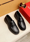 Ferragamo Men's Black Leather Loafers