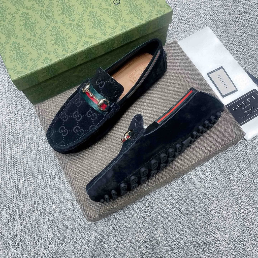 Gucci GG-Pattern Horsebit-Style Loafers