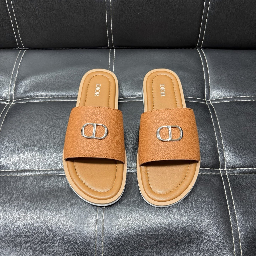 Dior Men's CD Emblem Slide Sandals
