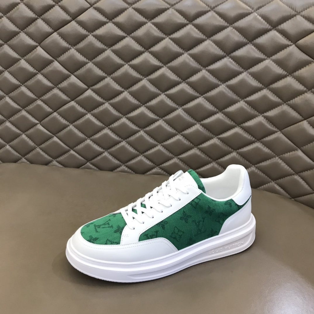 Louis Vuitton Men's Monogram Panel Low-Top Sneakers - Rounded Toe